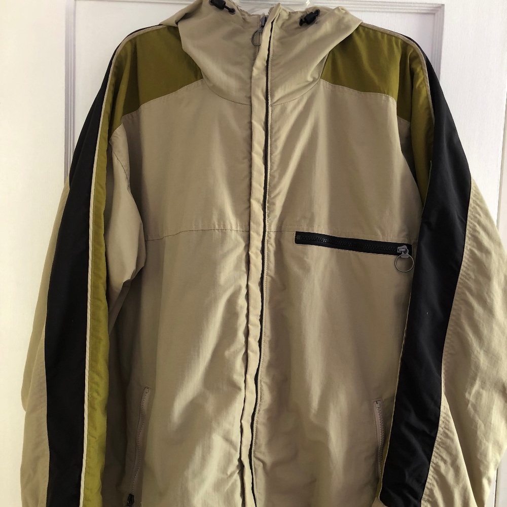 Columbia Sportswear L Hooded Jacket – Earth Tone Colorblock –